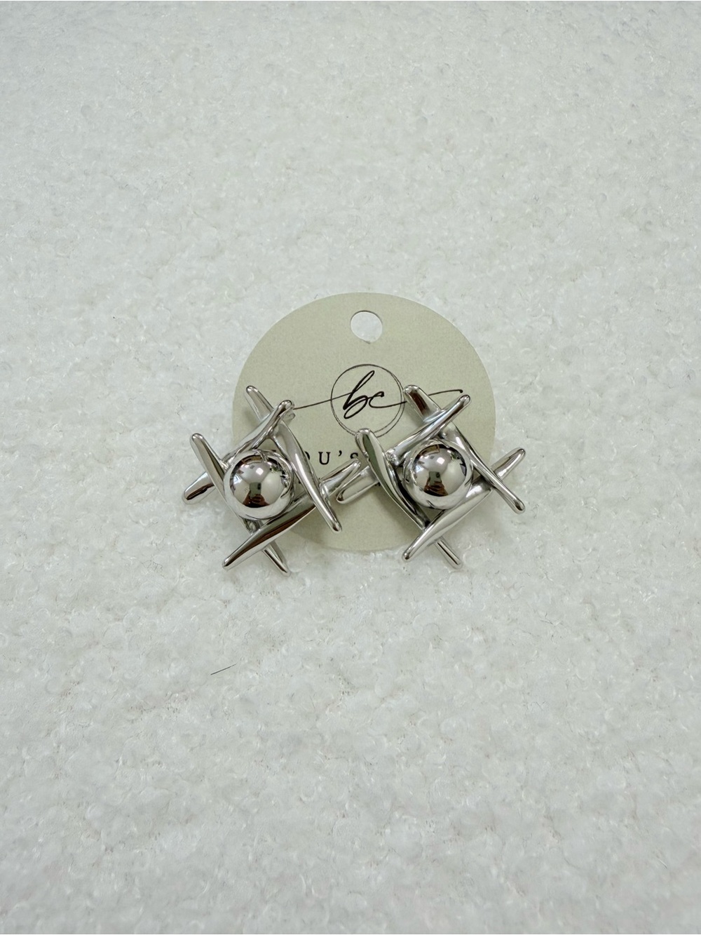 Silver Crossbar Sphere Men's Cufflinks